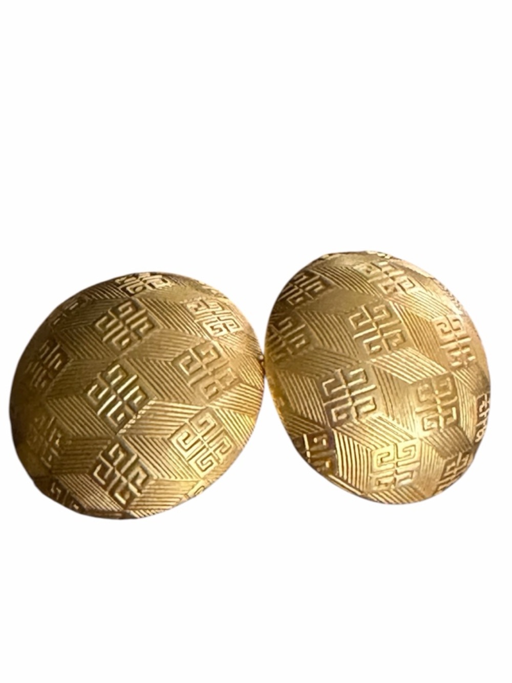 Givenchy Designer Logo Gold-Plated Button Style Clip-On Earrings
